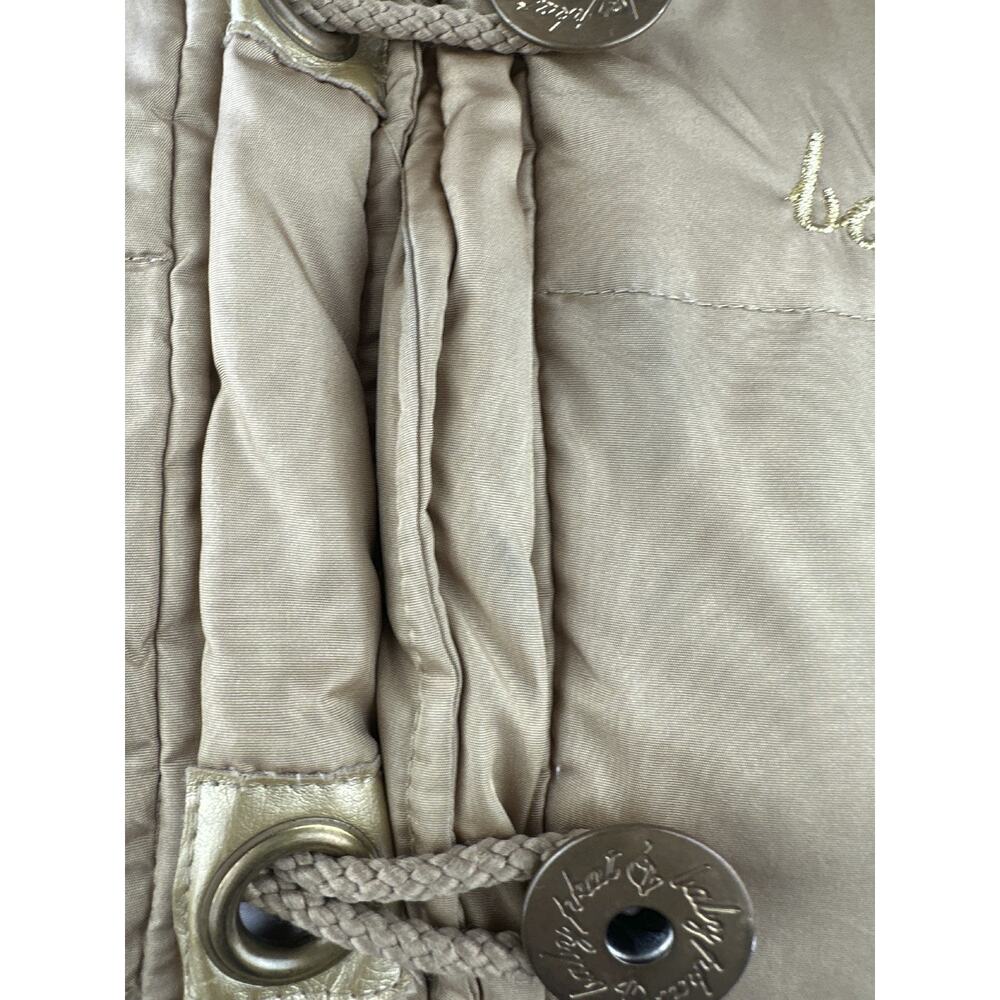 Vintage Y2K Baby Phat Feather Down Puffer Vest Gold Button Zip Womens Size Large - Picture 14 of 16